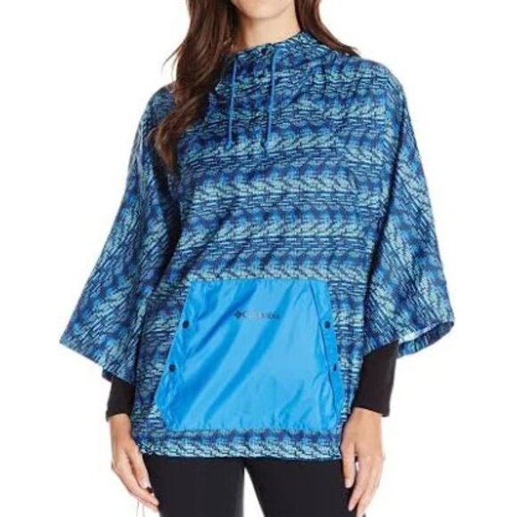 Columbia Jackets & Blazers - Columbia Flash Forward Anorak Blue Patterned Blue Poncho Windbreaker XS - Unisex